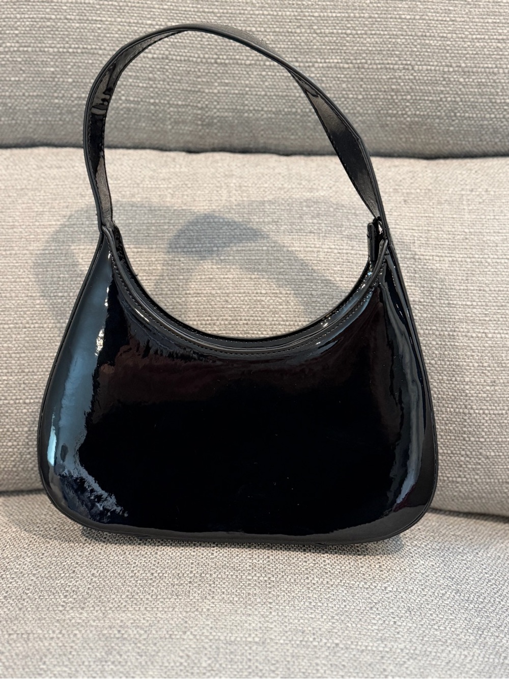 Primark Black Patent Shoulder Bag
